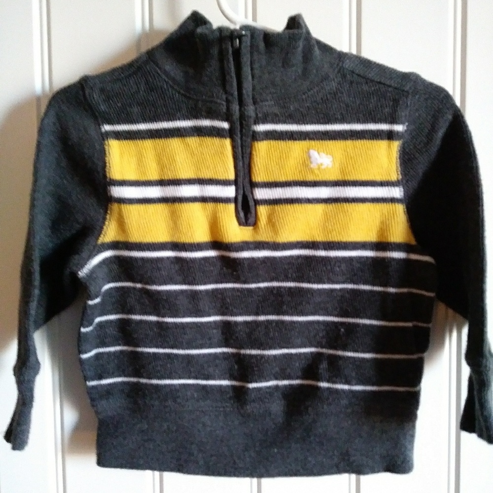 Old Navy 100% cotton striped zip sweater